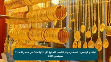 ارتفاع قياسي.. أسعار جرام الذهب تتجاوز كل التوقعات في مصر الأحد 7 سبتمبر 2025